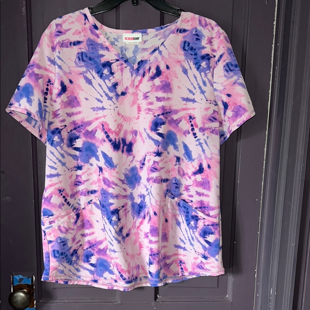 Tie Dye Scrubstar scrub top